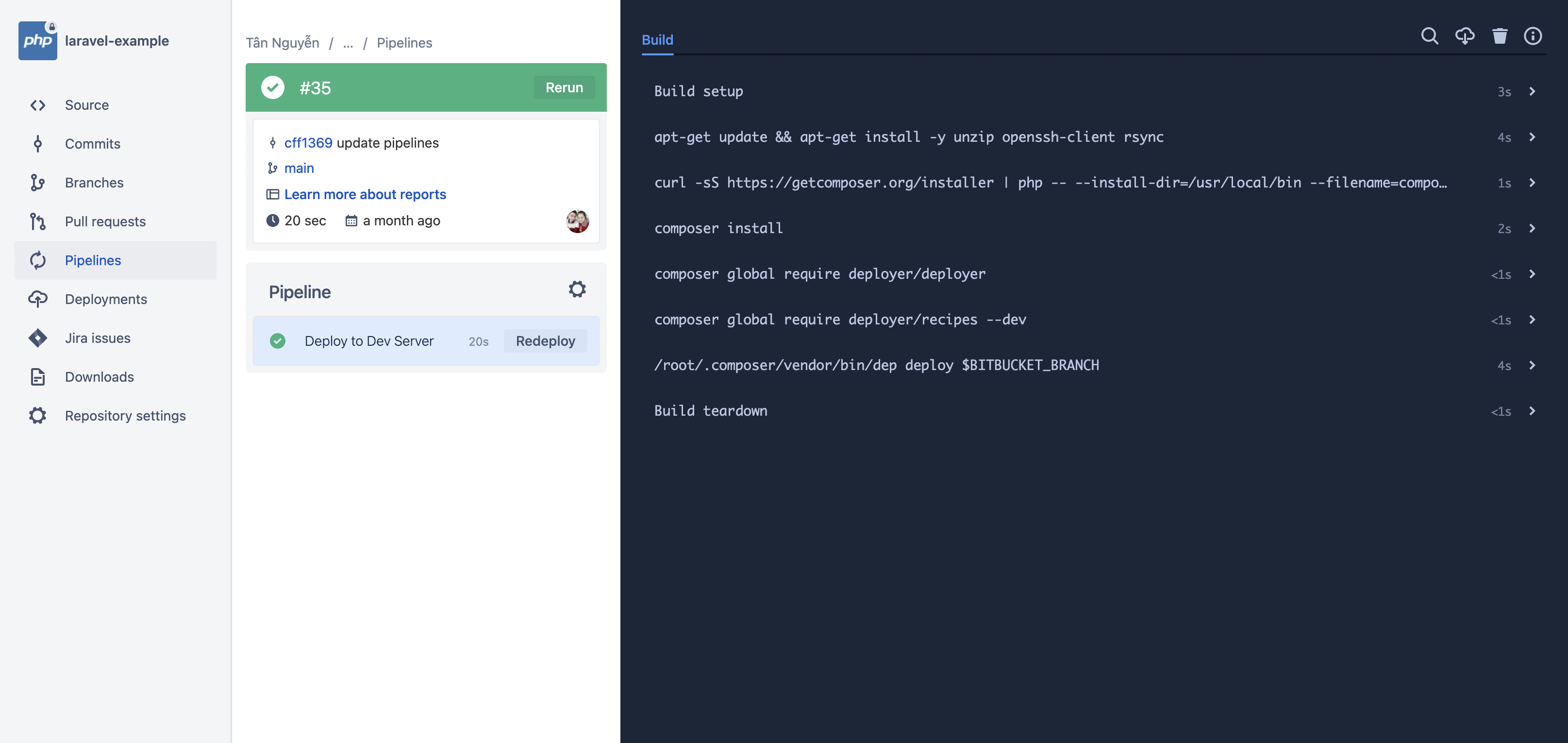 bitbucket pipeline